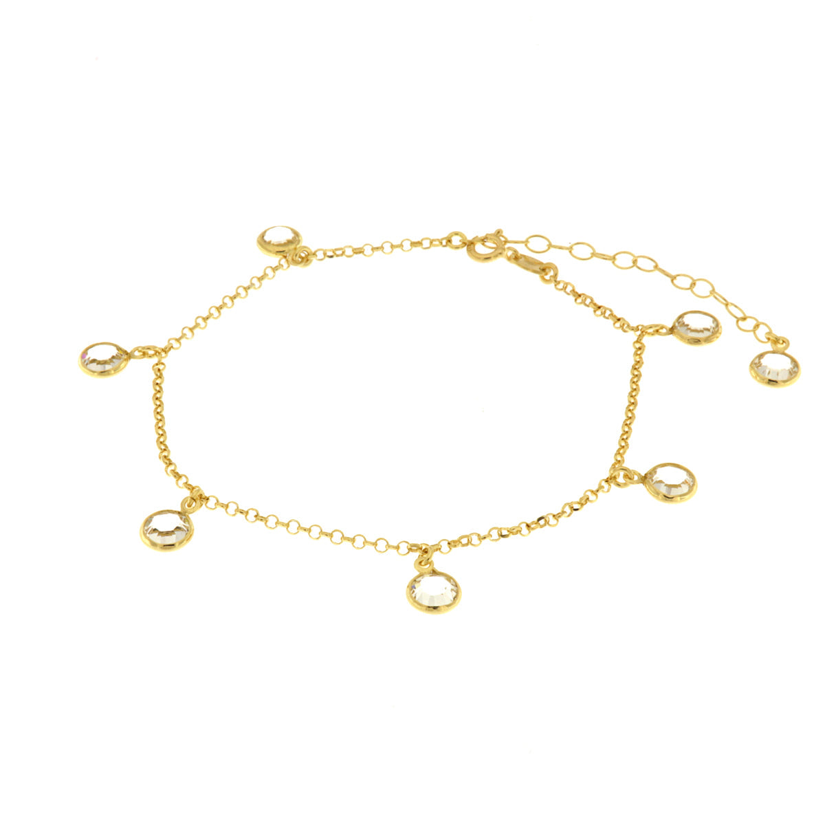 Anklet in arg 925 with white crystals