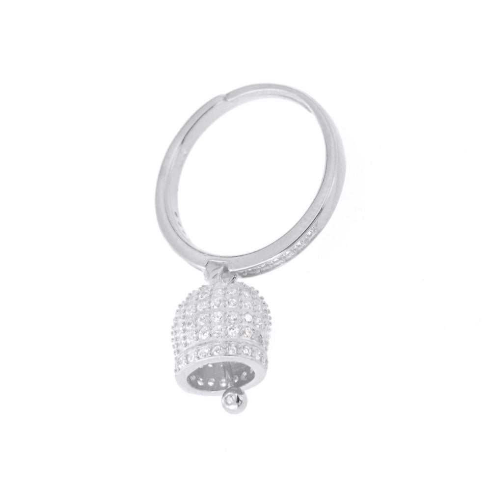 925 silver ring with charming bilge mprezing by cubic zirconi