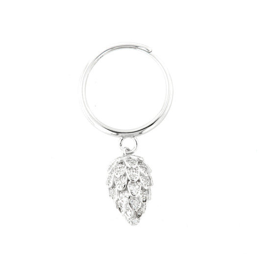 925 silver ring with Pigna pendant, embellished with white zirconi pavè