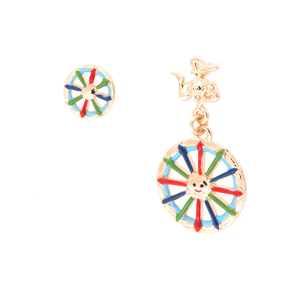 Metal earrings with Sicilian cart pending by Trinacria