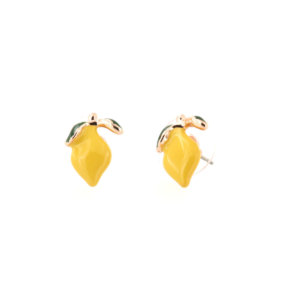 Limoni metal earrings in Lobo, embellished with colored glazes