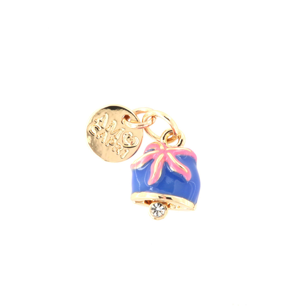 Metal pendant with charming charming bell and marine star embellished with colored enamels and crystals