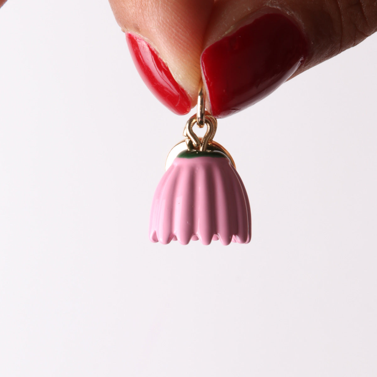 Metal pendant bell -shaped bell -shaped bell -shaped large -sized flower embellished with colored glazes