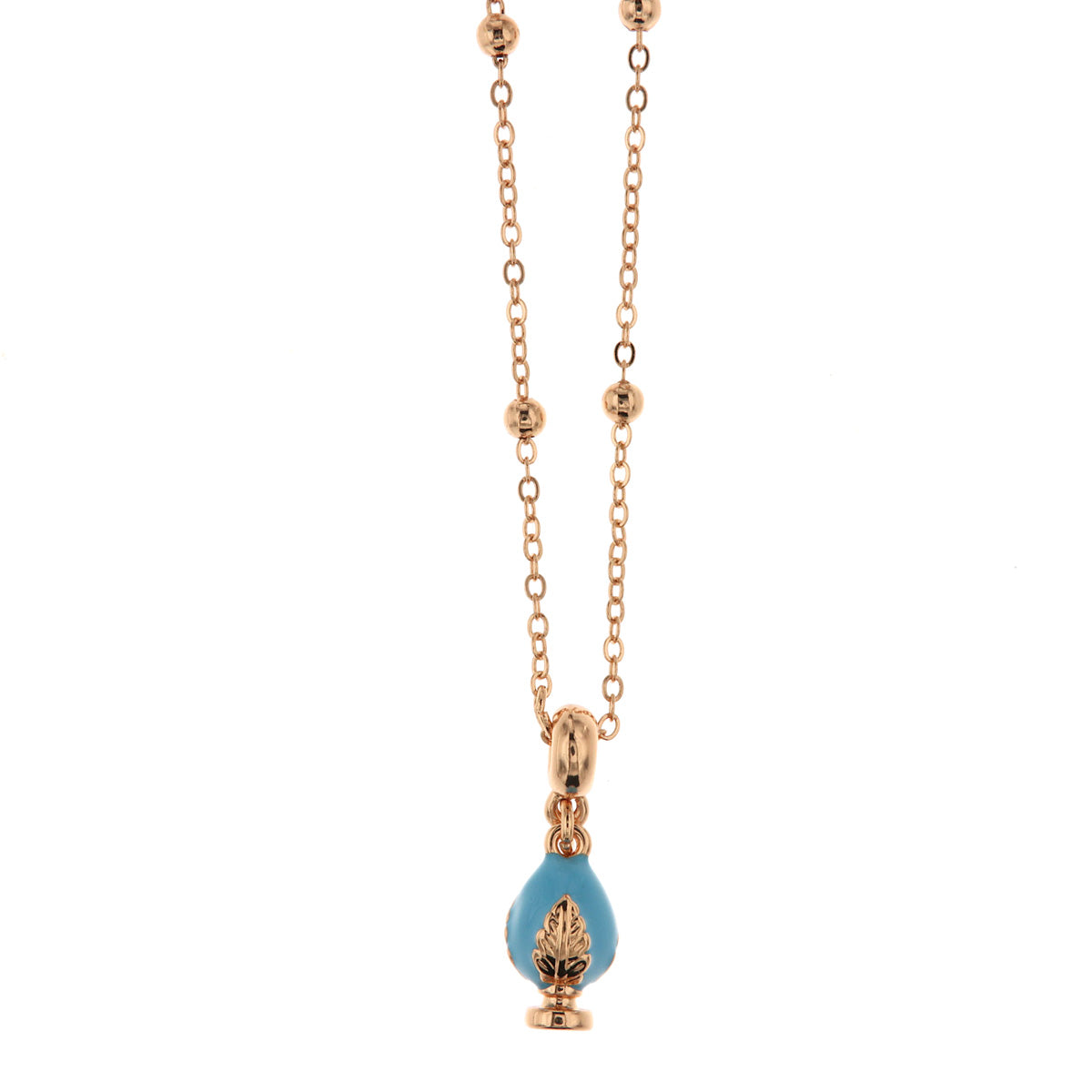 Metal necklace with turquoise lucky pyum