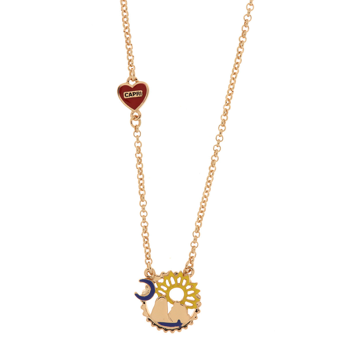 Metal necklace with Faraglioni, Sole, Luna and Stella Marina