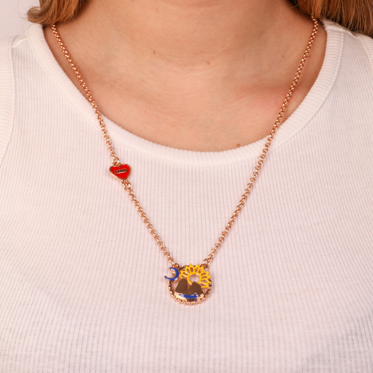 Metal necklace with Faraglioni, Sole, Luna and Stella Marina