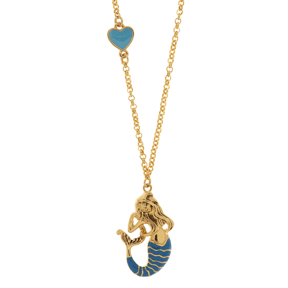 Metal necklace with Serena Partenope and blue heart shaping