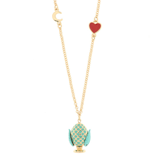 Metal necklace with Turquoise Pugliese pumo