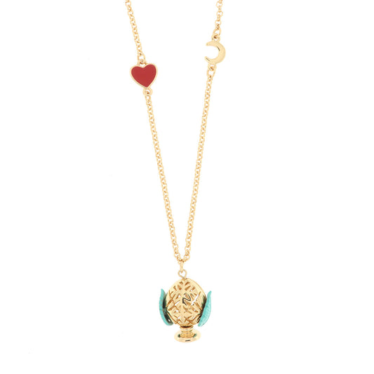 Metal necklace with Apulian pumo