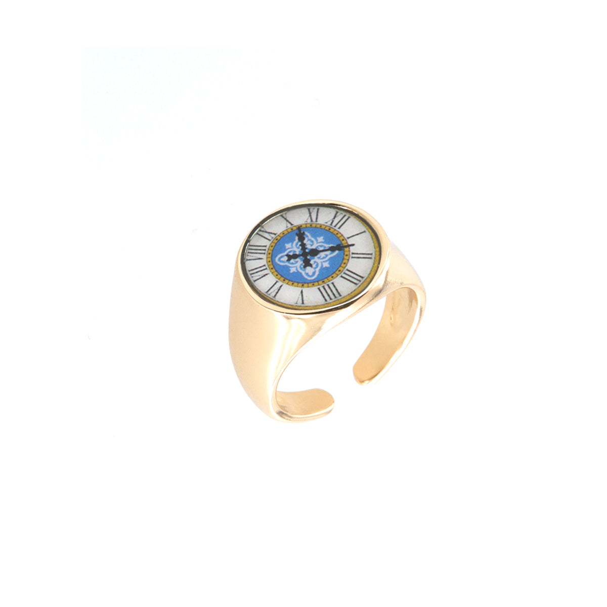 Sigillo metal ring, with central Capri watch