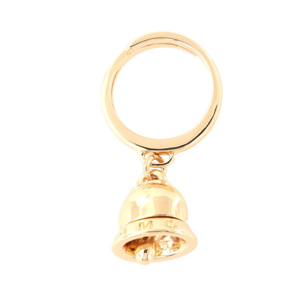 Metal ring with pendant bell