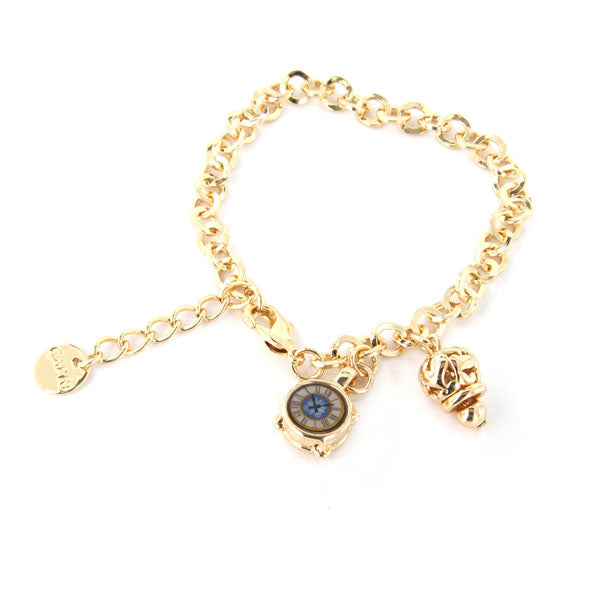 Metal bracelet with pendant drum and capri watch print