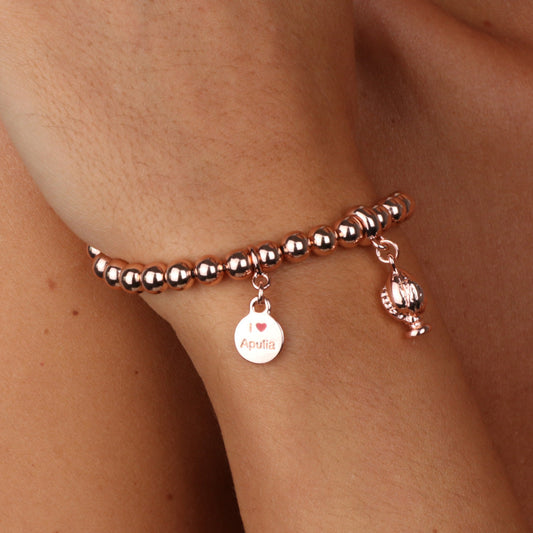 Metal bracelet with pendant Apulian pumo