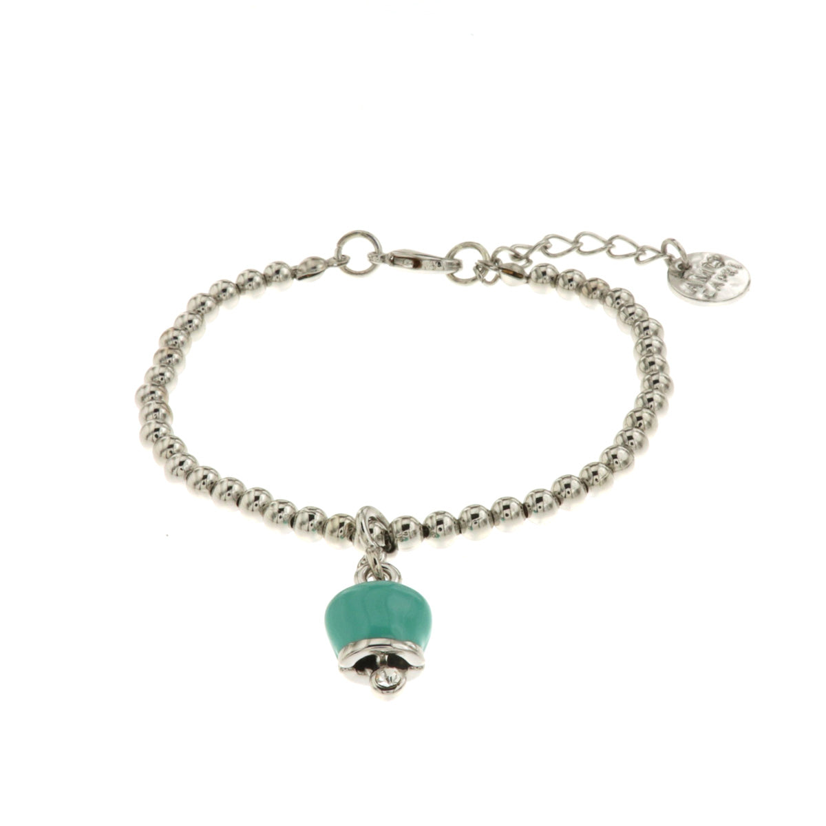 Metal bracelet ball jersey with borne charming of the green pendant water embellished with crystals