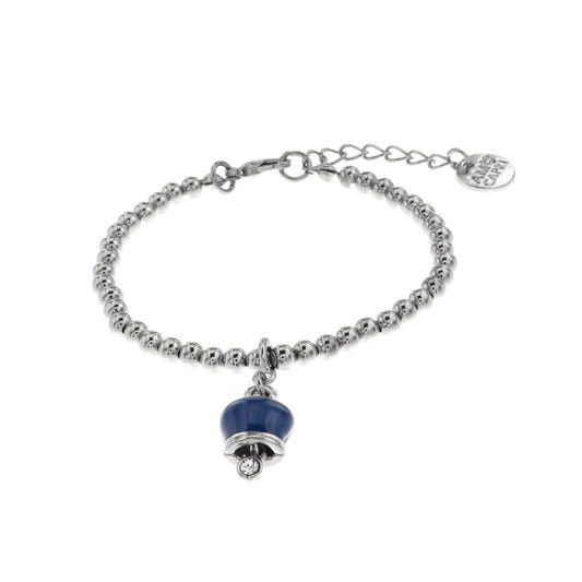Metal bracelet ball jersey with sake of the blue pendant charm embellished with crystals