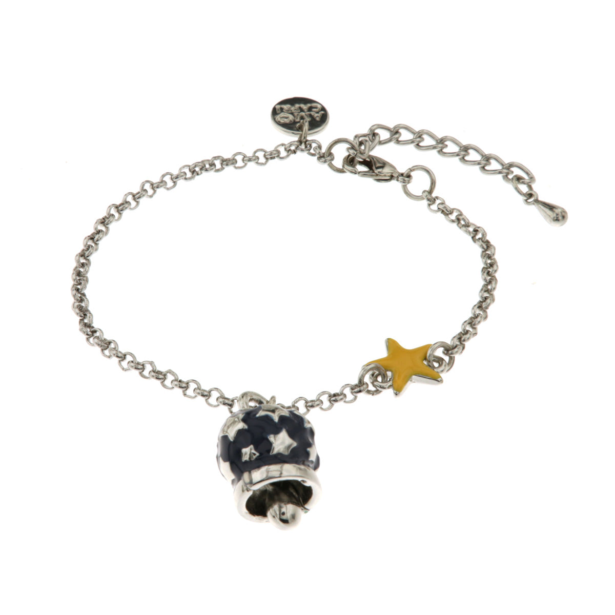 Metal bracelet with star and cuff bell starry sky